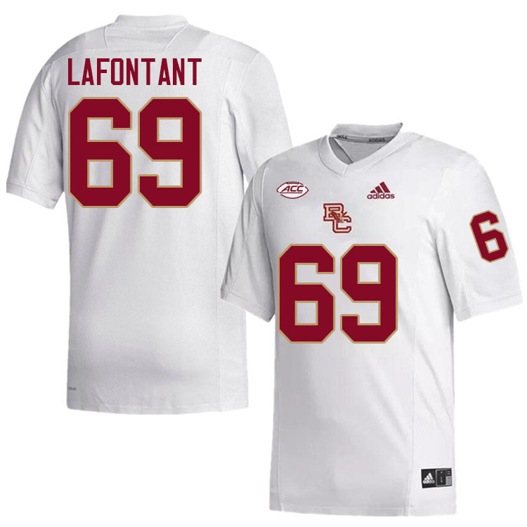 Boston College Eagles #69 Jadon Lafontant College Football Jerseys Stitched-White